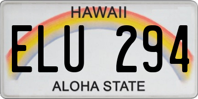 HI license plate ELU294