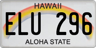 HI license plate ELU296