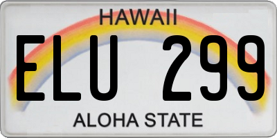 HI license plate ELU299