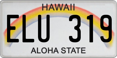 HI license plate ELU319