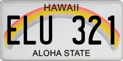 HI license plate ELU321