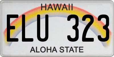 HI license plate ELU323