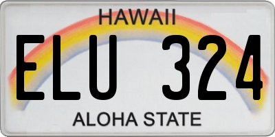 HI license plate ELU324