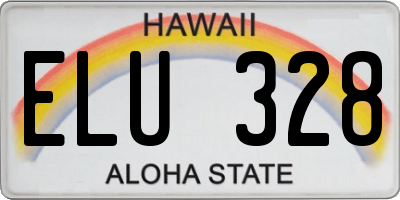 HI license plate ELU328