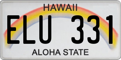 HI license plate ELU331