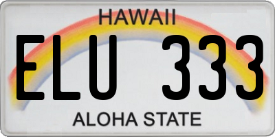 HI license plate ELU333
