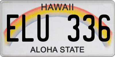 HI license plate ELU336