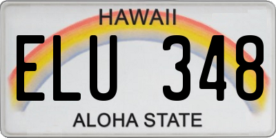 HI license plate ELU348