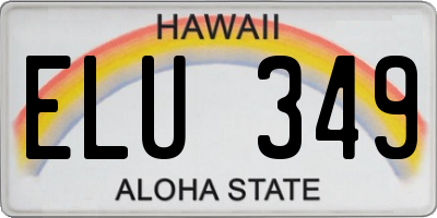 HI license plate ELU349