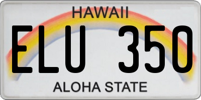 HI license plate ELU350