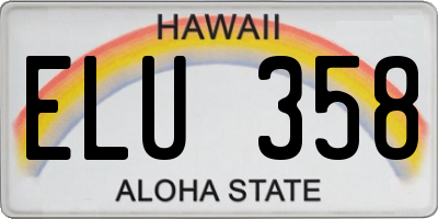 HI license plate ELU358