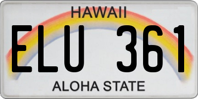 HI license plate ELU361