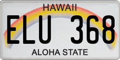 HI license plate ELU368