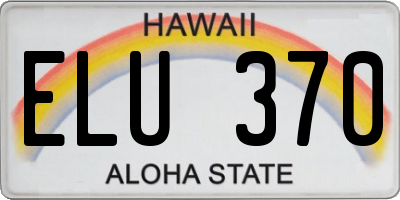 HI license plate ELU370
