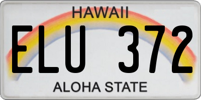 HI license plate ELU372