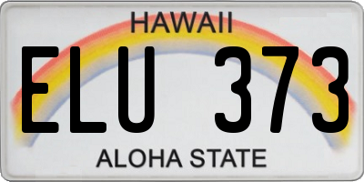 HI license plate ELU373