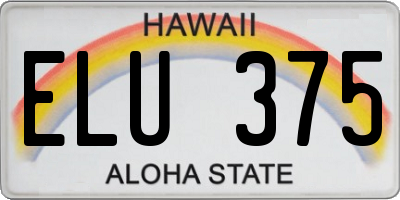 HI license plate ELU375