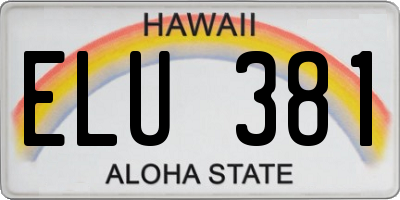 HI license plate ELU381