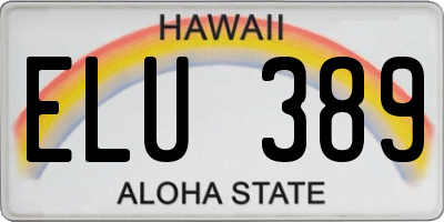 HI license plate ELU389
