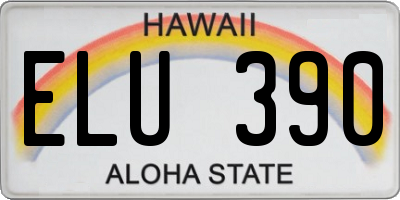 HI license plate ELU390