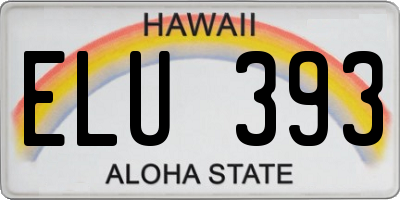 HI license plate ELU393