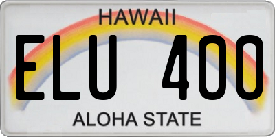 HI license plate ELU400