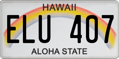 HI license plate ELU407