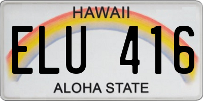 HI license plate ELU416