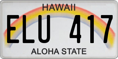 HI license plate ELU417