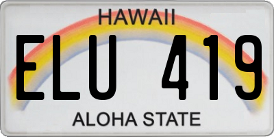 HI license plate ELU419