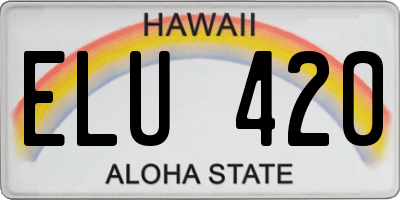 HI license plate ELU420