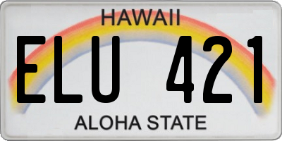 HI license plate ELU421
