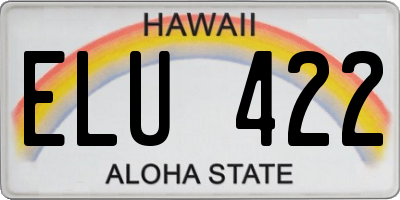 HI license plate ELU422