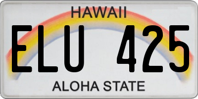 HI license plate ELU425