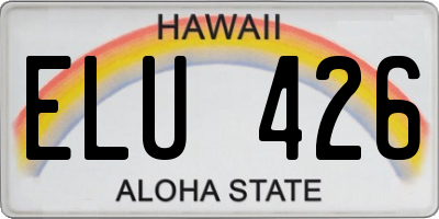 HI license plate ELU426