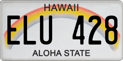 HI license plate ELU428