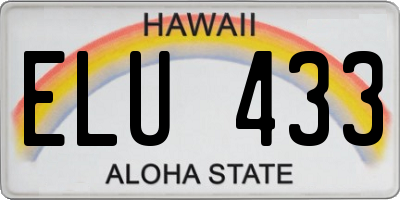 HI license plate ELU433