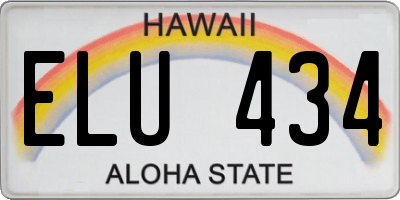 HI license plate ELU434