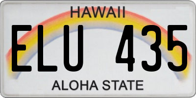 HI license plate ELU435