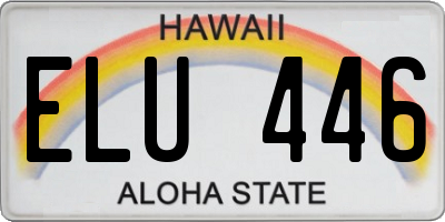 HI license plate ELU446