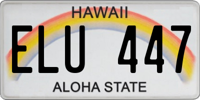 HI license plate ELU447