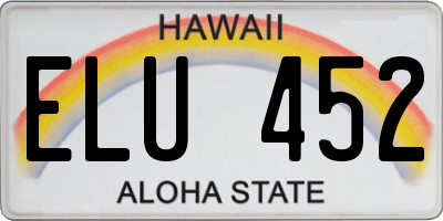 HI license plate ELU452