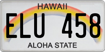 HI license plate ELU458