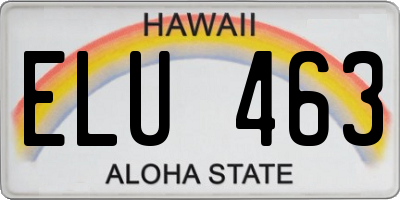 HI license plate ELU463