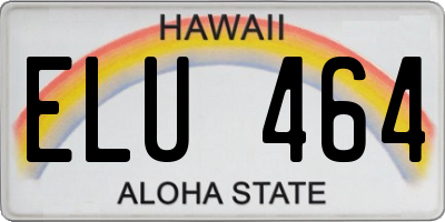 HI license plate ELU464