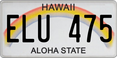 HI license plate ELU475