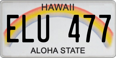 HI license plate ELU477