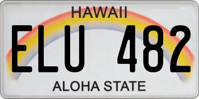 HI license plate ELU482