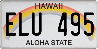 HI license plate ELU495