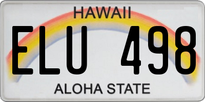 HI license plate ELU498